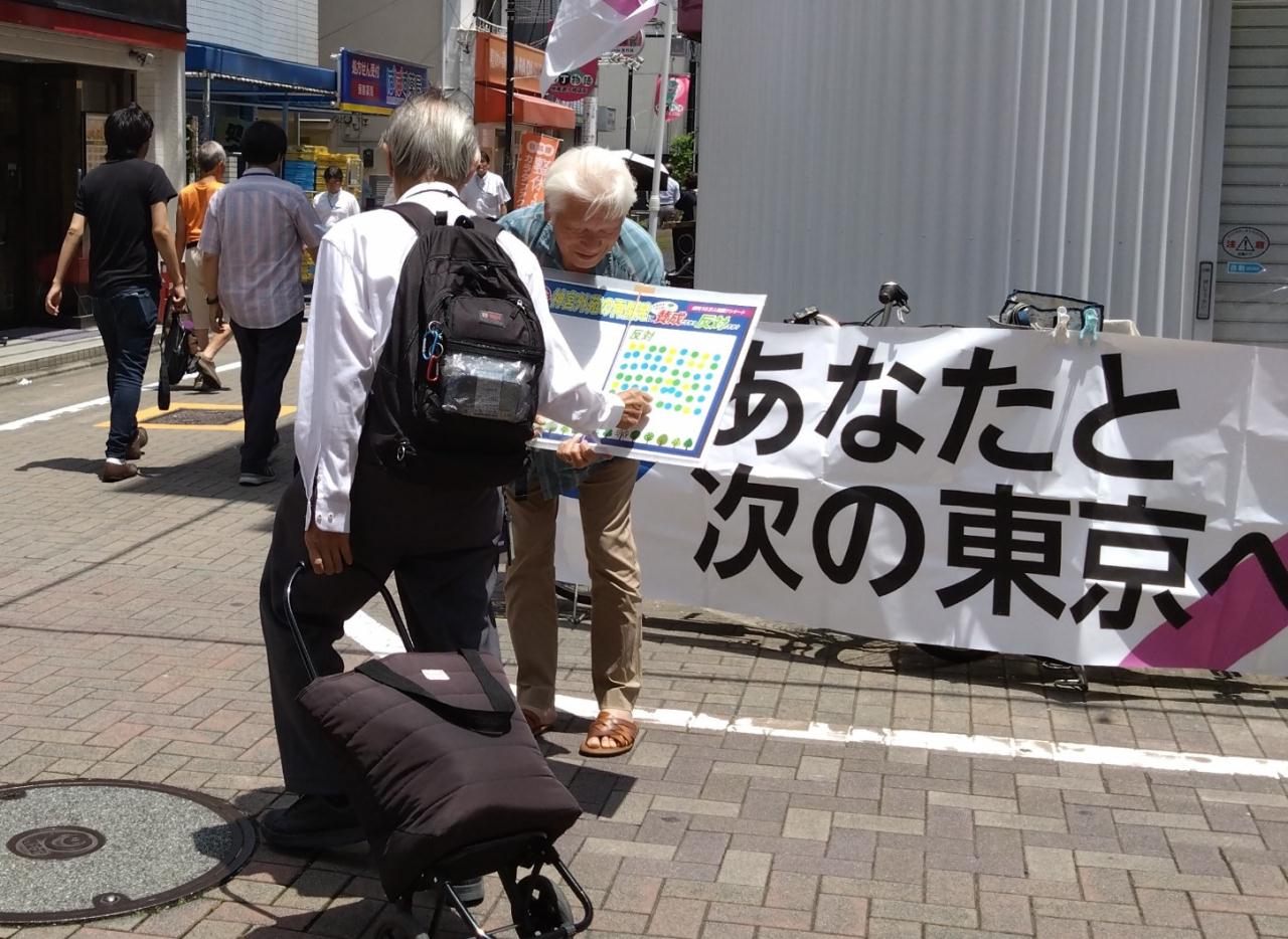 地蔵通りでのシール投票の様子