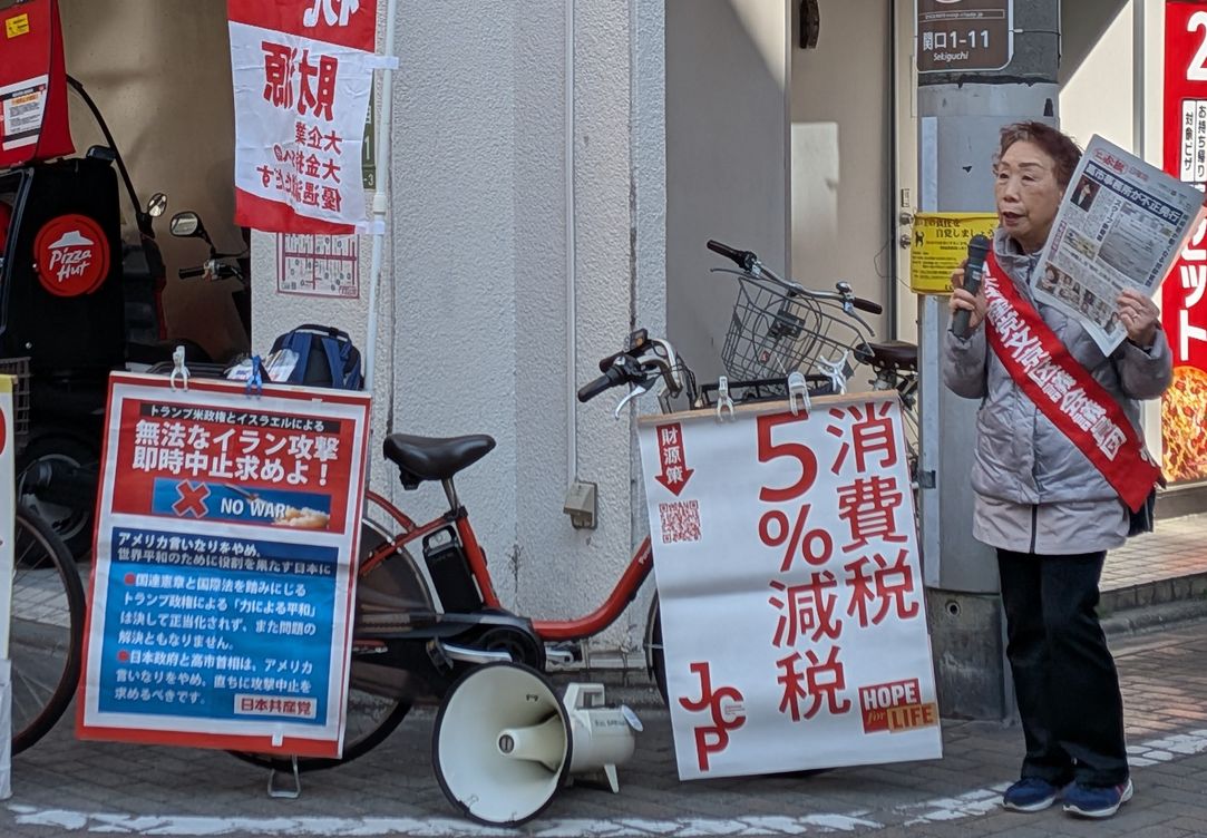 地蔵通りで宣伝