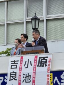 西葛西駅街頭演説