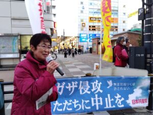 定例の新小岩駅宣伝